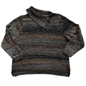 CJ Banks Neutral Multicolor Cowl Neck Sweater size 1x